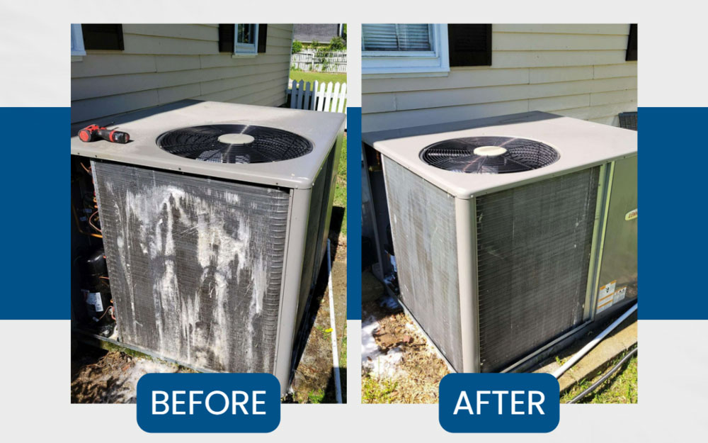 Before and After an air conditioner repair